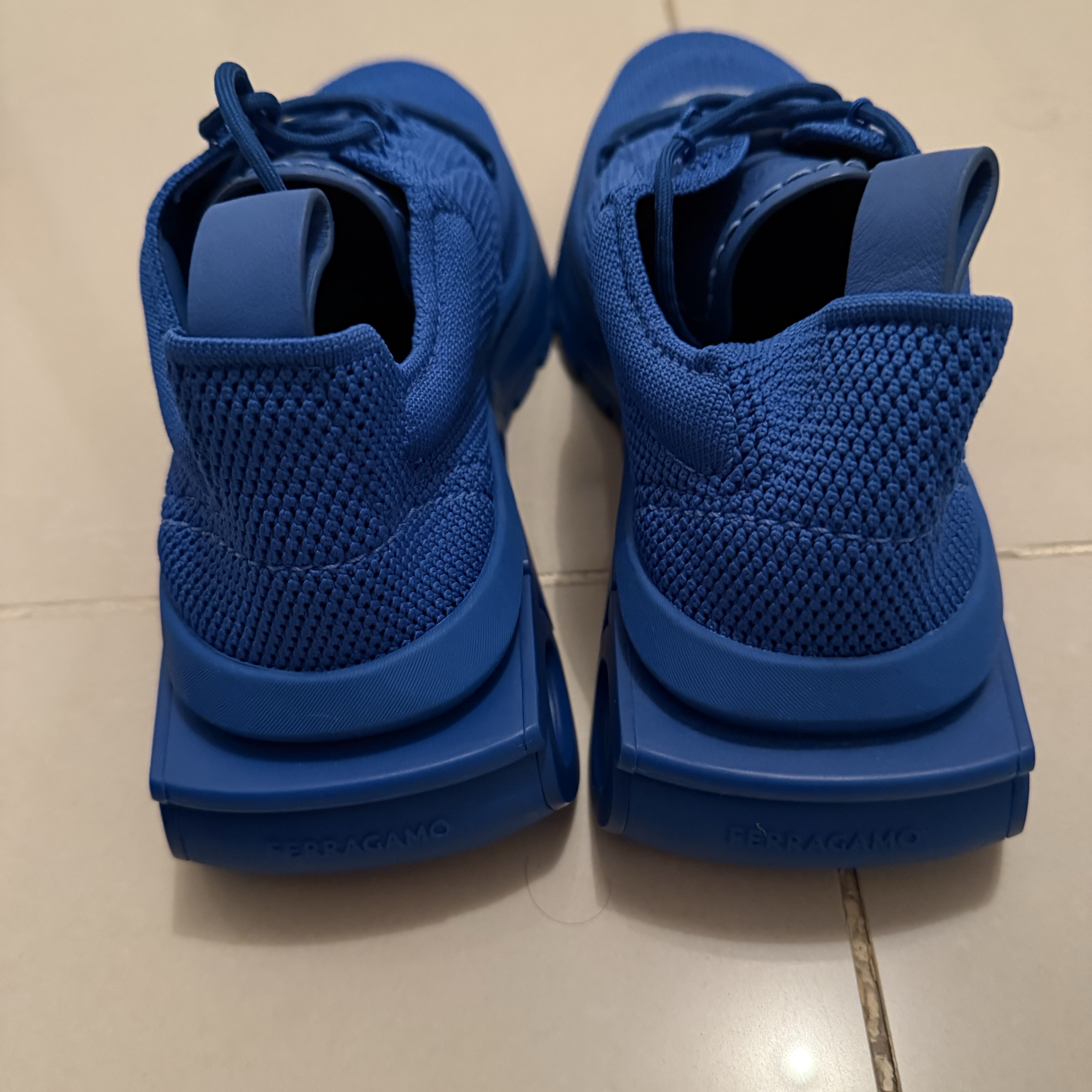 Salvatore Ferragamo S.p.A. Ferragamo Knit Sneakers Blue Never worn, with tag - Back View